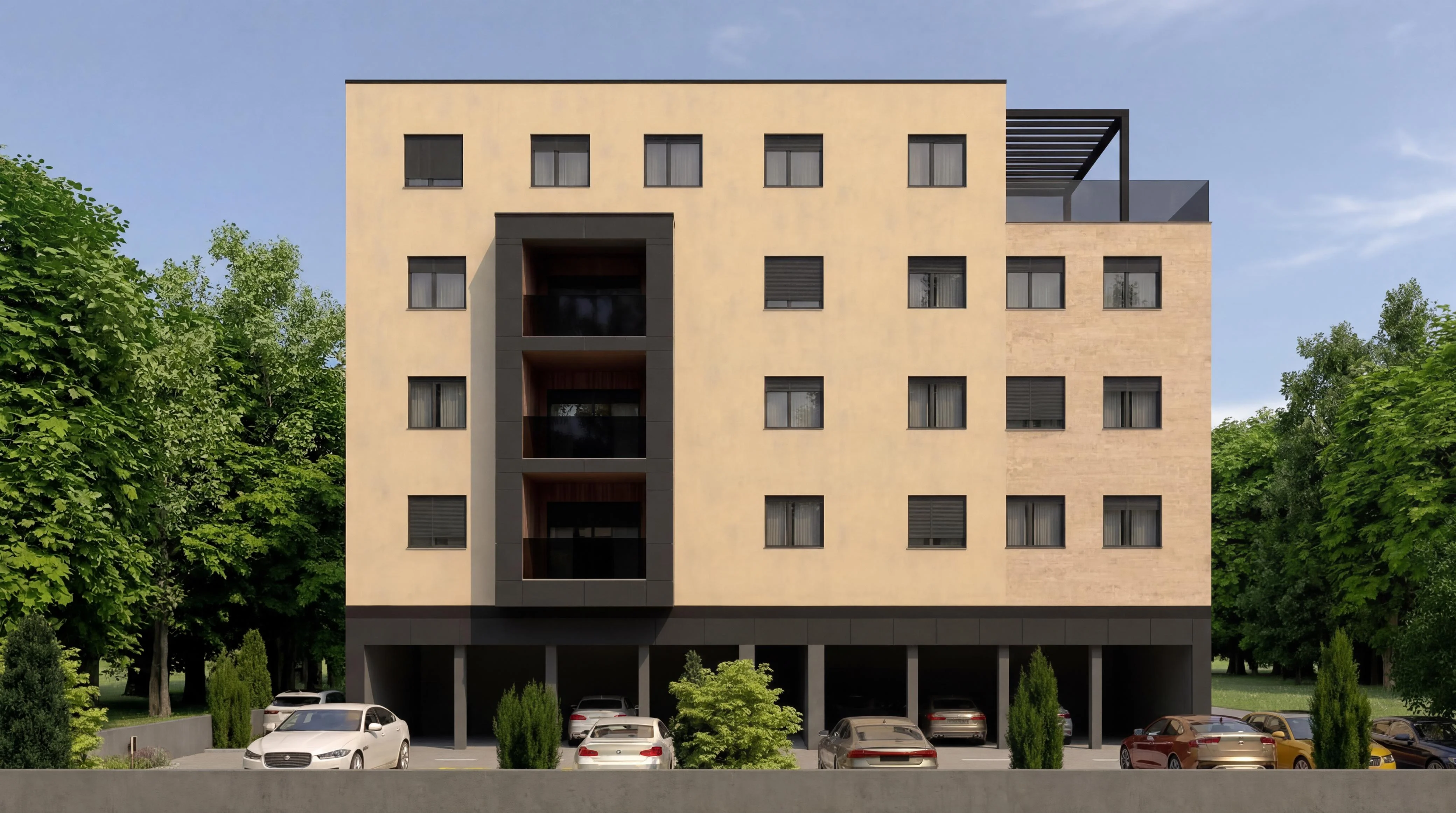 Stambena zgrada Lenije — pročelje s četiri kata