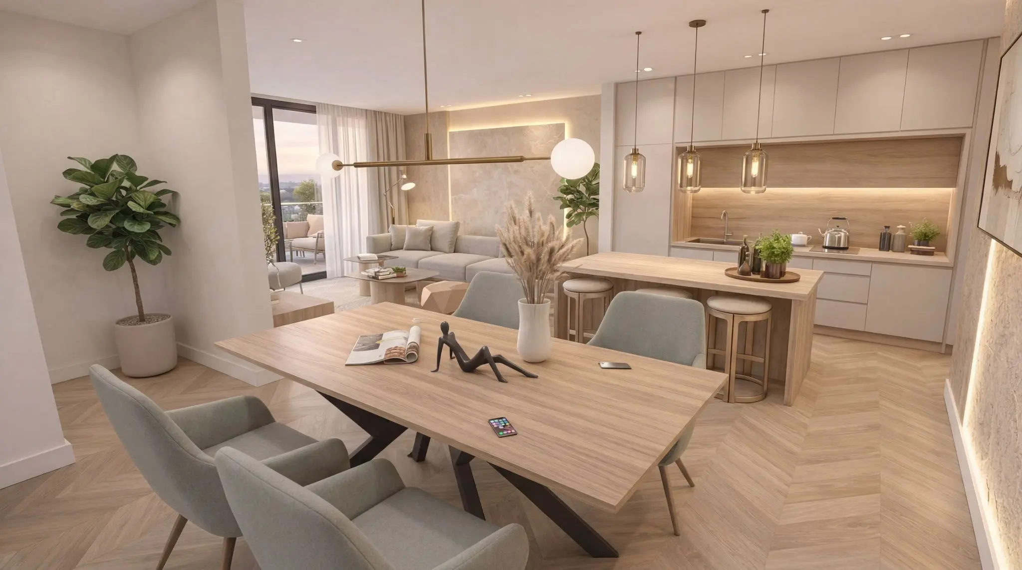 Prostrani dnevni boravak s panoramskim pogledom